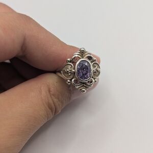 Size 8 Victorian silver and Amethyst ring
